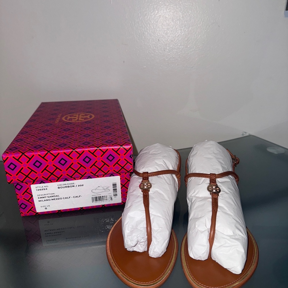 Tory Burch Emmy Sandal Bourbon - Picture 13 of 13